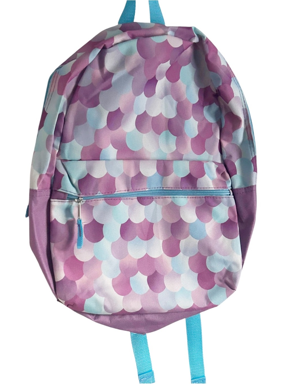 Purple and Light Blue Scallop Kids Backpack